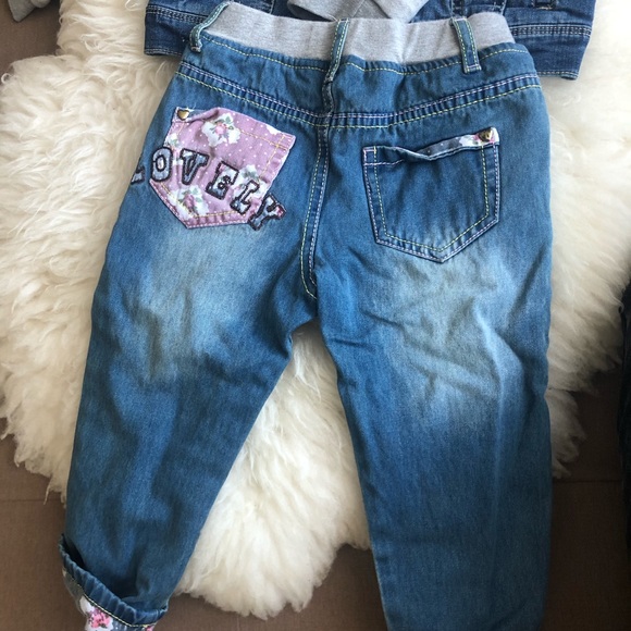 Bundle of 2 girls tracksuits. Denim and velvet. - Picture 5 of 11